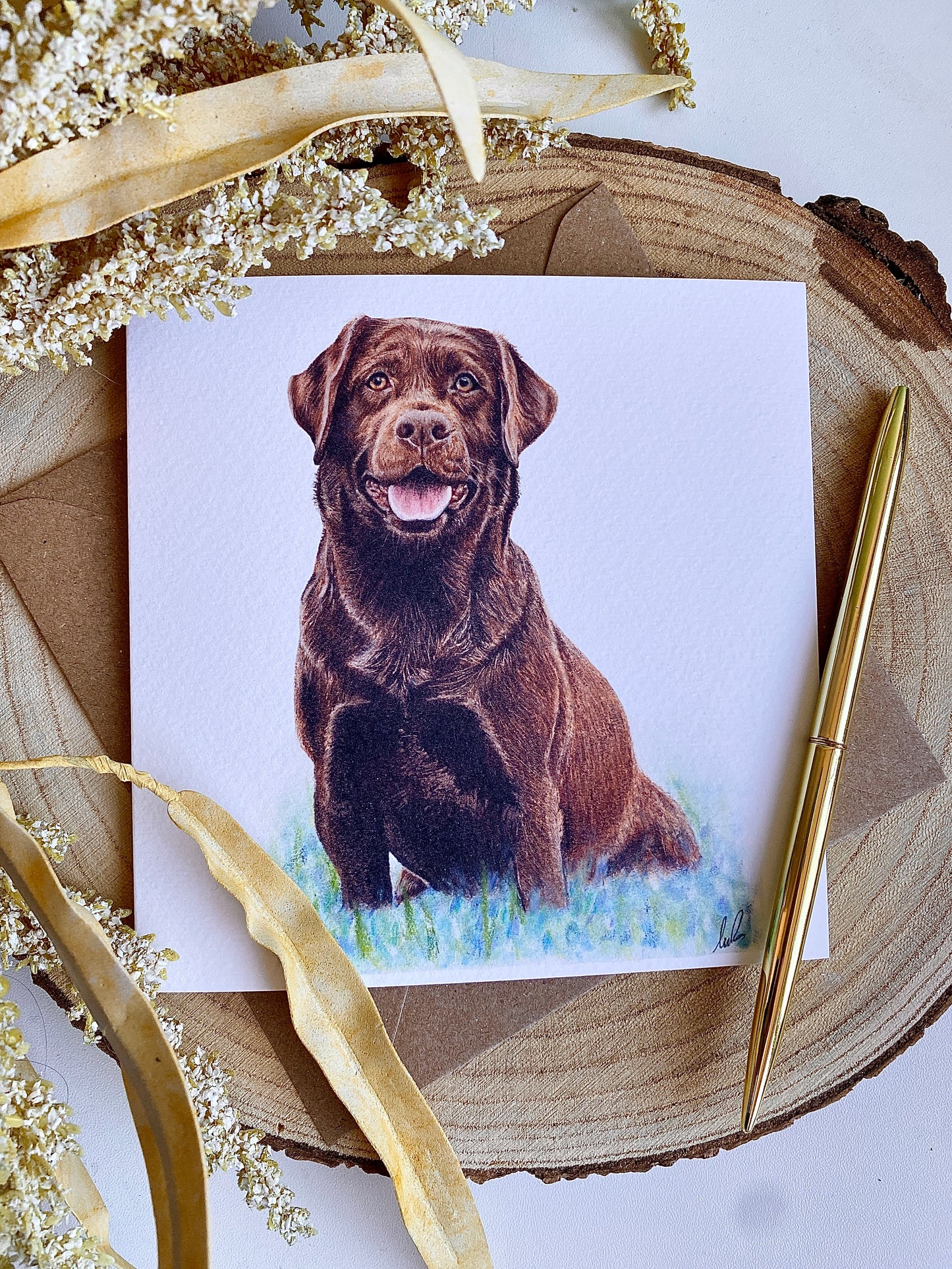 Brown Labrador Greetings Card