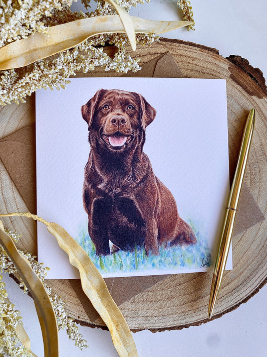 Brown Labrador Greetings Card