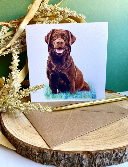 Brown Labrador Greetings Card