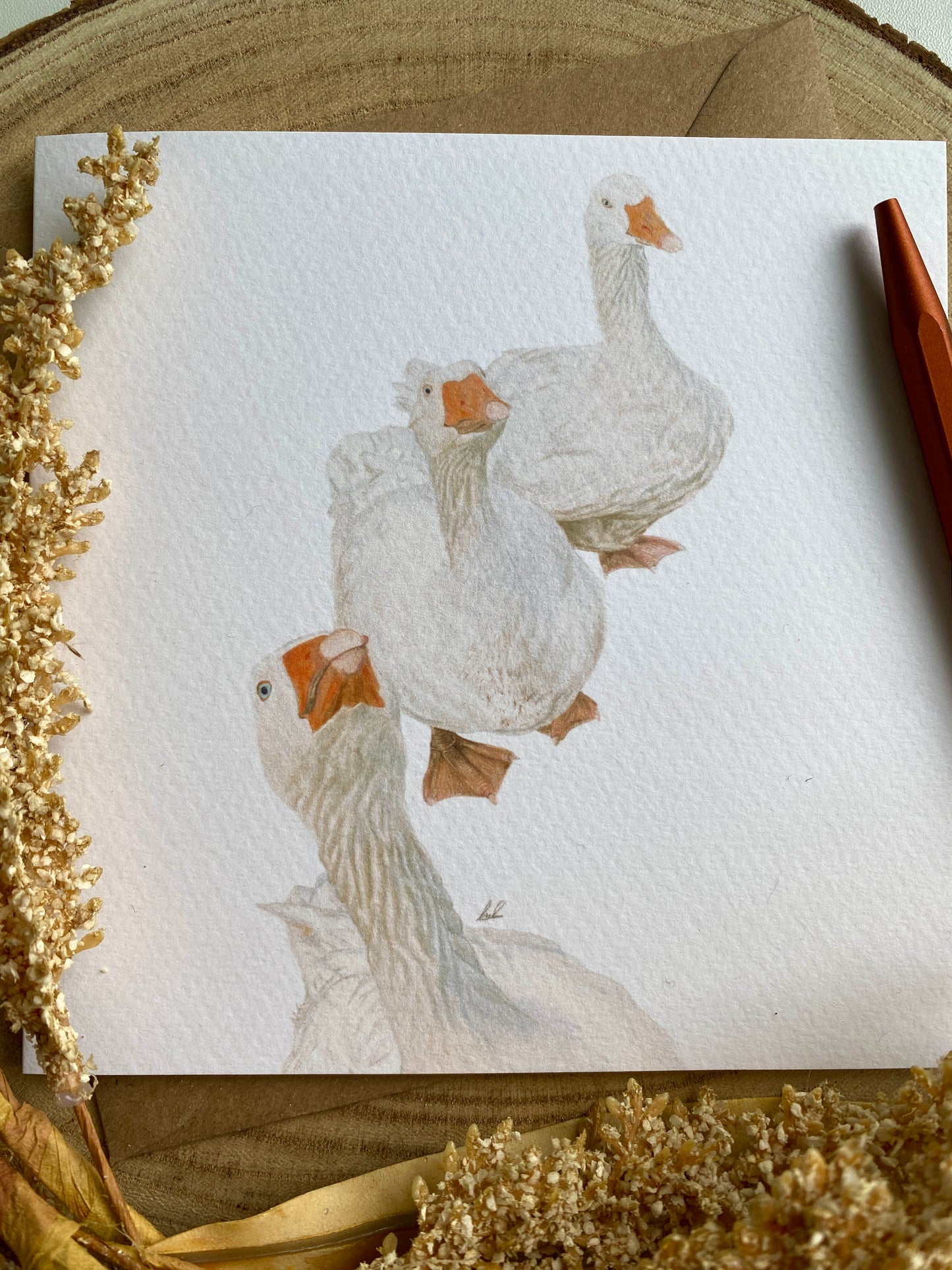 Geese greetings card.