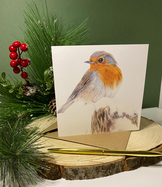 Winter Robin greetings card