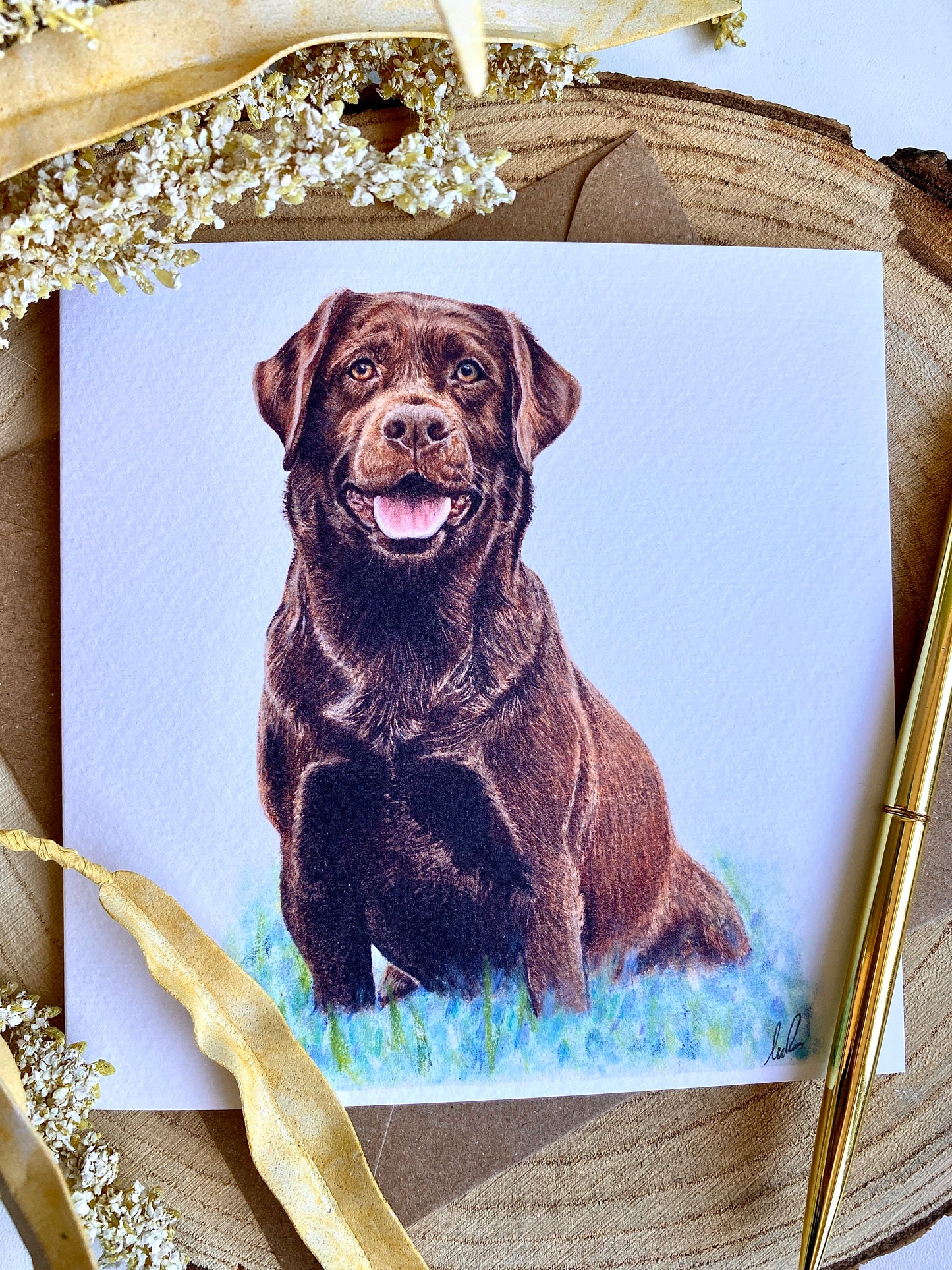 Brown Labrador Greetings Card