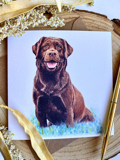 Brown Labrador Greetings Card